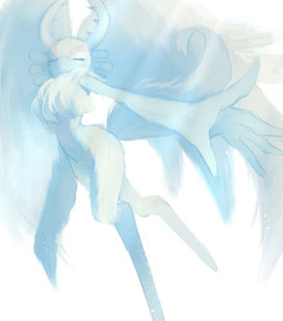 ambiguous_gender anthro antlers biped chest_tuft countershading digitigrade eyes_closed featureless_crotch fluffy fluffy_tail fur head_wings horn huge_wings leaning leaning_forward mouthless multicolored_body multicolored_fur neck_tuft nude_anthro orange_body orange_fur raised_arm simple_background solo tail tan_body tan_fur teal_body teal_fur three-quarter_view tuft unusual_wing_placement white_background wings gemini_kirby kirby_(series) nintendo fecto_elfilis alien chinchilla chinchillid mammal rodent starling_(kirby) digital_drawing_(artwork) digital_media_(artwork) digital_painting_(artwork) full-length_portrait painting_(artwork) portrait