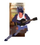 acoustic_guitar anthro bottomwear clothing guitar hooves male muscular musical_instrument plucked_string_instrument shirt smile solo string_instrument tank_top topwear mordorinka equid equine horse mammal absurd_res hi_res