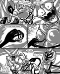 anal anal_fingering anal_penetration cofagrigus comic dragmon english_text fingering generation_1_pokemon generation_5_pokemon haunter hi_res male monochrome nintendo penetration pokemon pokemon_(species) text transformation