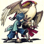 beak blue_hair clothed clothing duo feathered_wings feathers feral hair male simple_background white_background wings may_dog nintendo pokemon avian generation_1_pokemon human mammal pidgeot pokemon_(species) 1:1 low_res