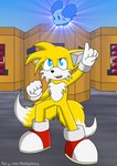 anthro blue_eyes chest_tuft fangs fur gameplay_mechanics laboratory male solo teeth tuft white_body white_fur yellow_body yellow_fur torythehedgehog sega sonic_battle sonic_the_hedgehog_(series) chu2_bomb miles_prower canid canine chuchu fox mammal mouse murid murine rodent 2008