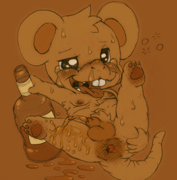 alcohol anthro anus beverage bodily_fluids dirty dirty_feet drunk flaccid foreskin gaping genital_fluids genitals male peeing penis presenting presenting_anus puffy_anus solo substance_intoxication tears urine urine_on_leg urine_stream watersports young young_anthro momiji-kun mammal mouse murid murine rodent