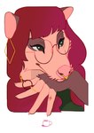 anthro bangs ear_piercing ear_ring eyewear facial_piercing female finger_tattoo fur glasses green_eyes hair jewelry necklace nose_piercing nose_ring piercing pink_body pink_fur pink_hair ring_piercing round_glasses simple_background solo wearing_glasses white_background oystr willow_(glopossum) american_opossum mammal marsupial virginia_opossum digital_drawing_(artwork) digital_media_(artwork) hi_res