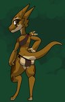 anthro black_clothing brown_body brown_clothing brown_eyes brown_scales brown_tail clothing eyelashes female horn looking_at_viewer looking_back looking_back_at_viewer markings multicolored_body multicolored_scales paws scales solo tail tail_markings two_tone_body two_tone_scales two_tone_tail squablodecomplash wiggles_(squablodecomplash) kobold scalie hi_res