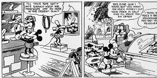anthro boots bottomwear clothed clothing cowboy_boots cowboy_hat dialogue eyewear female fingers footwear glasses gloves group gun handgun handwear hat headgear headwear high_heels male open_mouth pants ranged_weapon revolver shoes skirt sombrero text trio weapon floyd_gottfredson roy_nelson disney public_domain mickey_mouse minnie_mouse canid canine canis domestic_dog mammal mouse murid murine rodent 1930 20th_century absurd_res ancient_art black_and_white english_text hi_res long_image monochrome signature wide_image