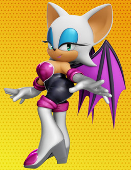 anthro armwear big_breasts boots breasts clothing curvy_figure elbow_gloves female footwear gloves green_eyes handwear high_heeled_boots high_heels looking_at_viewer shoes side_boob slightly_chubby solo wings lixes_(artist) sega sonic_the_hedgehog_(series) rouge_the_bat bat mammal 3d_(artwork) digital_media_(artwork)