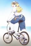 anthro bicycle blonde_hair clothed clothing cycling female furgonomics hair kemono long_hair solo tail tail_clothing vehicle onda_seki bovid bovine cattle mammal 2:3 hi_res