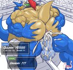 anal anthro anus back_muscles balls beak biceps big_balls big_penis blue_balls blue_body blue_penis blue_skin bodily_fluids butt butt_grab clenched_teeth collar collar_only competition cum cum_in_ass cum_inside deep_skin duo erection excessive_cum excessive_genital_fluids eyebrows fighting_ring genital_fluids genitals grin hair hand_on_butt horn huge_balls huge_penis humanoid_genitalia humanoid_penis looking_back male male/male muscular muscular_male nude nude_fight nude_wrestling penis pink_anus pink_eyes profanity public public_nudity public_sex quads raised_tail red_eyebrows red_hair scales sex sexual_competition sexual_fight shell smile spiked_collar spikes sweat tail teeth text triceps wrestling yellow_body yellow_scales masterelrest mario_bros mythology nintendo bowser i.harmez_(masterelrest) dragon koopa mythological_creature mythological_scalie scalie english_text hi_res