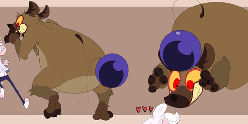 ambiguous_gender ambush anthro attack butt duo featureless_crotch gameplay_mechanics grin heart_container heart_container_(tloz) heart_symbol imminent_transformation male monobutt overweight overweight_anthro scared size_difference smile videogame_setting yeenskunk mammal mouse murid murine rat real_bombchu rodent absurd_res hi_res sequence