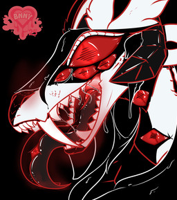 black_body black_hair black_hole bodily_fluids drooling face_shot fangs female feral forked_tongue glowing glowing_eyes hair horn ink long_hair long_tongue multi_eye red_eyes saliva scales simple_background solo spike_(anatomy) tail teeth thick_tail tongue tongue_out white_body succubusbnny mythology so/una_(succubusbnny) dragon mythological_creature mythological_scalie scalie hi_res