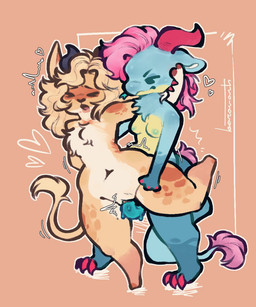 anthro areola breasts chest_tuft chibi claws clitoris duo emanata female female_penetrated genitals gynomorph gynomorph/female gynomorph_penetrating gynomorph_penetrating_female heart_symbol horn intersex intersex/female intersex_penetrating intersex_penetrating_female looking_at_viewer navel nipples penetration sex standing standing_sex tail tail_tuft thick_thighs tuft vulva baranarts mythology dragon mythological_creature mythological_scalie scalie 2024 5:6 digital_drawing_(artwork) digital_media_(artwork) hi_res andromorph_(lore)