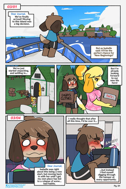aroused base_three_layout bathroom blockage_(layout) blouse blush boat bodily_fluids bottomwear box breasts brown_nose building bulge clothing container duo female five_frame_image furniture horizontal_blockage house island journal male moving musk panties plant scent shirt shorts skirt smug sniffing sniffing_clothes sweat text three_row_layout topwear tree underwear underwear_sniffing vehicle watercraft crushpepper animal_crossing nintendo digby_(animal_crossing) isabelle_(animal_crossing) canid canine canis domestic_dog mammal shih_tzu toy_dog 2:3 absurd_res comic english_text hi_res brother_(lore) brother_and_sister_(lore) incest_(lore) sibling_(lore) sister_(lore) twincest_(lore) twins_(lore)