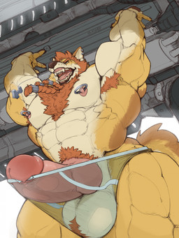 abs anthro areola armpit_hair ball_tuft balls barazoku barely_contained barely_contained_penis beard biceps big_balls big_muscles big_penis biped body_hair braided_beard briefs briefs_only brown_body brown_fur brown_nose brown_pawpads chest_hair claws clothed clothed_anthro clothed_male clothing countershade_arms countershade_face countershade_torso countershading ear_cuff erection eyebrows facial_hair fangs finger_claws fingerpads fingers fur genitals glans gums hair happy_trail huge_muscles humanoid_genitalia humanoid_hands humanoid_penis hybrid_genitalia hybrid_penis jewelry knot knotted_humanoid_penis knotted_penis latissimus_dorsi looking_forward low-angle_view male male_anthro manly multicolored_body multicolored_fur muscular muscular_anthro muscular_arms muscular_male muscular_thighs navel necklace nipple_piercing nipple_ring nipples open_mouth open_smile orange_armpit_hair orange_beard orange_eyebrows orange_facial_hair orange_hair orange_pubes pawpads pecs penis piercing pink_areola pink_glans pink_nipples pink_penis pink_tongue pubes quads raised_arms ring_piercing serratus sharp_teeth smile solo tail tan_body tan_countershading tan_fur teeth three-quarter_view tongue topless topless_anthro topless_male translucent translucent_briefs translucent_clothing translucent_underwear triceps truck tuft underwear underwear_only vehicle yellow_body yellow_fur oldshep rune_ironmane canid canine canis mammal wolf digital_drawing_(artwork) digital_media_(artwork) hi_res portrait signature three-quarter_portrait