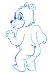 anthro black_nose butt feet fur looking_back male nude open_mouth rear_view shocked shota slightly_chubby small_tail solo tail young young_anthro young_male modnar great_wolf_lodge the_great_wolf_pack:_a_call_to_adventure brinley_bear bear mammal hi_res