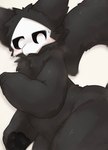 ambiguous_gender anthro big_butt black_body black_ears black_fur black_pawpads black_sclera black_tail blush bodily_fluids bottom_heavy butt cheek_tuft chibi facial_tuft fluffy fur kemono looking_at_viewer mask monotone_body monotone_fur monotone_tail neck_tuft nude pawpads paws side_view simple_background solo standing sweat sweatdrop tail thick_thighs tuft white_background white_eyes wide_hips xennochan changed_(video_game) puro_(changed) canid canine canis mammal wolf 2024 digital_media_(artwork) half-length_portrait hi_res portrait shaded