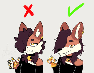anthro brown_hair choker femboy fluffy_ears hair jewelry male necklace pawpads piercing shitpost smug smug_face solo starlit_aster canid canine fox mammal hi_res meme