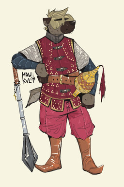 anthro arm_support armor blonde_hair byzantine cross ears_back hair hair_over_eyes headgear helmet hidden_eyes holding_armor holding_headgear holding_helmet holding_object leaning leaning_on_elbow leaning_on_weapon male medieval medieval_armor medieval_clothing melee_weapon pivoted_ears solo strong_fat tail weapon mawkvlt trofim_wolverine_(mawkvlt) gulonine mammal mustelid musteline wolverine 2:3 hi_res