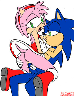 anthro balls blue_body blue_hair boots breasts butt clothing duo erection female female_on_top female_penetrated footwear from_front_position genitals green_eyes hair male male/female male_on_bottom male_penetrating male_penetrating_female mastery_position on_bottom on_top penetration penile penile_penetration penis penis_in_vagina pink_body pink_hair sex shoes straddling thin_calves thin_legs thin_thighs vaginal vaginal_penetration vulva habbodude rule34rox sega sonic_the_hedgehog_(series) amy_rose sonic_the_hedgehog eulipotyphlan hedgehog mammal flat_colors