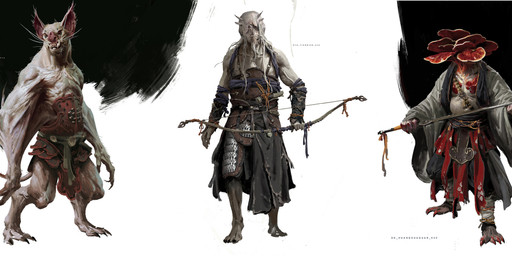 anthro armor bow_(weapon) claws digitigrade fungus fur group hair holding_bow_(weapon) holding_melee_weapon holding_object holding_ranged_weapon holding_sword holding_weapon male melee_weapon open_mouth ranged_weapon sharp_teeth standing sword tail teeth weapon whiskers white_body white_fur white_hair yang_qi black_myth:_wukong bat elemental_creature elemental_humanoid fungi_fauna fungi_humanoid humanoid mammal absurd_res digital_media_(artwork) hi_res official_art