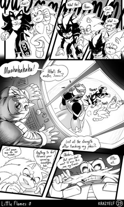 anthro big_nose chest_tuft clothed clothed_male clothing crown dialogue electronics eyewear facial_hair footwear fully_clothed fully_clothed_male glasses gloves goggles group handwear headgear intercom machine male microphone mustache quills_(anatomy) shoes speech_bubble text tuft wearing_glasses krazyelf sega sonic_the_hedgehog_(series) dr._eggman shadow_the_hedgehog sonic_the_hedgehog badnik eulipotyphlan hedgehog human mammal robot 3:5 absurd_res black_and_white comic english_text hi_res monochrome