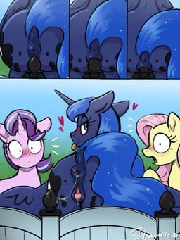 anal anal_fluids anal_juice_string anal_penetration anatomically_correct anatomically_correct_anus anatomically_correct_genitalia anatomically_correct_vulva animal_genitalia animal_vulva anus blush bodily_fluids butt clitoral_winking clitoris cutie_mark dock_(anatomy) equine_genitalia equine_vulva exhibitionism eyelashes feathered_wings feathers female feral gaping gaping_anus genital_fluids genitals group heart_symbol horn improvised_sex_toy looking_at_viewer looking_back lube_string masturbation nude open_mouth penetration presenting public_masturbation puffy_anus quadruped raised_tail smile solo_focus tail tongue tongue_out vaginal_fluids vulva wings selenophile friendship_is_magic hasbro my_little_pony mythology fluttershy_(mlp) princess_luna_(mlp) starlight_glimmer_(mlp) equid equine horse mammal mythological_creature mythological_equine pegasus pony unicorn winged_unicorn 3:4 absurd_res hi_res