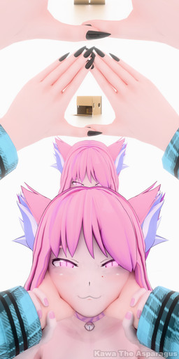 bell bell_collar big_penis black_nail_polish black_nails blue_clothing blush bodily_fluids box cardboard cardboard_box clothed clothing collar colored_nails container cum disembodied_hand duo erection femboy fingernails fingers first_person_view fur genital_fluids genitals glowing glowing_cum glowing_eyes hair hand_on_face hand_on_head holding_another holding_face huge_penis humanoid_genitalia humanoid_penis jingle_bell looking_at_viewer loving_gaze male nails nipples nude nude_male offscreen_character outline pattern_clothing penis pink_hair pink_nail_polish pink_nails pov_hands sharp_fingernails sharp_nails simple_background smile solo solo_focus tail text unusual_bodily_fluids unusual_cum unusual_genital_fluids white_background white_body white_fur kawa_the_asparagus adrian_(tightertemp) animal_humanoid cat_humanoid domestic_cat felid felid_humanoid feline feline_humanoid felis human humanoid mammal mammal_humanoid 3d_(artwork) absurd_res blender_(artwork) blender_cycles_(artwork) digital_media_(artwork) hi_res meme signature
