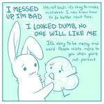 1:1 ambiguous_gender animate_inanimate blue_and_white border comic duo english_text lagomorph leporid male mammal monochrome rabbit semi-anthro text the_latest_kate thought_bubble white_border