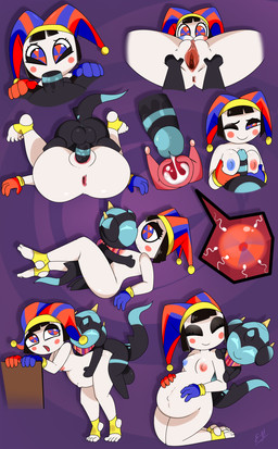 5_toes anthro anus balls barefoot belly big_balls big_belly big_penis blue_eyes blush bodily_fluids breasts butt clitoris clothing cum cum_in_vagina cum_inside duo ejaculation erection feet female fool's_hat genital_fluids genitals gloves hair handwear hat headgear headwear heterochromia humanoid_feet humanoid_genitalia humanoid_penis impregnation internal interspecies interspecies_impregnation jester kissing looking_pleasured male male/female male_penetrating mismatched_nipples mostly_nude multicolored_body nipples open_mouth orgasm penetration penile penis plantigrade pregnant pregnant_anthro pregnant_female red_eyes sex simple_background size_difference small_breasts smile soles tail toes vaginal vaginal_penetration vulva white_body e-01 glitch_productions nintendo pokemon the_amazing_digital_circus addy_(mipsymapsy) pomni_(tadc) generation_7_pokemon humanoid mammal poipole pokemon_(species) ultra_beast absurd_res digital_media_(artwork) hi_res