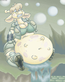 amniotic_fluid anthro belly big_belly bodily_fluids boots bottomwear brown_eyes brown_hair clothing cybernetic_arm cybernetic_limb female footwear fur genital_fluids hair huge_belly jacket markings navel pregnant pregnant_anthro pregnant_female shoes shorts sitting solo spots spotted_body spotted_fur teeth topwear water_breaking yellow_body yellow_fur virus-20 luray_giraffe giraffe giraffid mammal 2020 digital_media_(artwork)