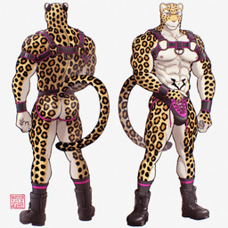 abs anthro armband biceps black_armband black_clothing black_cuffs black_harness black_jockstrap black_underwear boots bulge butt clothed clothing cuffs_(clothing) fingers footwear fur hand_in_underwear harness jockstrap laced_jockstrap laced_underwear legwear leopard_spots looking_at_viewer male mostly_nude muscular muscular_anthro muscular_male nipples pattern_clothing pattern_footwear pattern_legwear pattern_socks pecs pink_armband pink_clothing pink_cuffs pink_harness pink_jockstrap pink_underwear purple_eyes shoelaces shoes simple_background smile smiling_at_viewer smirk smirking_at_viewer socks solo spots striped_clothing striped_footwear striped_socks stripes tail underwear maririn tobias_fretchman felid feline felis leopard mammal pantherine 1:1 digital_media_(artwork) hi_res
