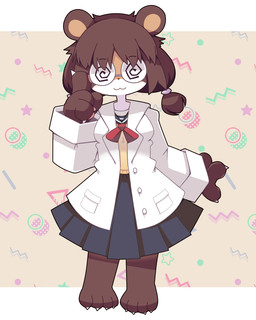 adjusting_glasses anthro asian_clothing biped bottomwear breasts brown_body brown_fur brown_hair closed_smile clothed clothed_anthro clothed_female clothing coat east_asian_clothing eyewear female female_anthro front_view fully_clothed fully_clothed_anthro fully_clothed_female fur glasses hair japanese_clothing japanese_school_uniform lab_coat medium_breasts monotone_body monotone_fur monotone_hair mouth_closed pose school_uniform serafuku short_hair skirt slim slim_anthro slim_female smile solo spiral_glasses standing straight_hair topwear uniform vest crepix canid canine mammal raccoon_dog 2022 4:5 cel_shading digital_drawing_(artwork) digital_media_(artwork) hi_res shaded