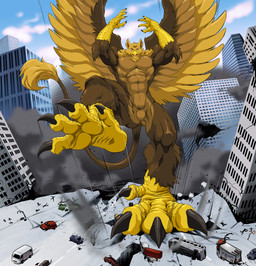 abs anthro beak biped brown_body brown_fur building building_destruction city city_background city_destruction cityscape claws crush destruction feathered_wings feathers feet finger_claws fingers foot_crush fur house macro macro_anthro macro_male male muscular muscular_anthro muscular_male nude outside pawpads paws pecs rampage sky solo stomping tail toe_claws toes vehicle vehicle_destruction wings phantomstudiot mythology carpo avian gryphon mythological_avian mythological_creature hi_res
