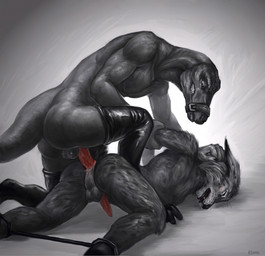 anal anal_penetration animal_genitalia animal_penis anthro arm_grab backsack balls bdsm belt black_nose bodily_fluids butt clenched_teeth clothing cum cum_in_ass cum_inside cum_on_penis dominant dominant_male duo erection eyes_closed feline_genitalia feline_penis genital_fluids genitals hand_behind_back head_grab kneeling latex legwear lying male male/male male_penetrated male_penetrating male_penetrating_male muzzle_(object) muzzled nude on_front penetration penis pinned restraints rough_sex sex snarling spread_legs spreader_bar spreading stockings submissive submissive_male teeth thigh_highs wince klongi felid feline lizard lynx mammal reptile scalie 2015 hi_res monochrome spot_color