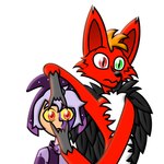 anthro duo green_eyes male parody red_eyes wings sporealtair adult_swim cartoon_network disney rick_and_morty the_owl_house lord_altair_(sporealtair) the_collector_(the_owl_house) canid canine deity demon fox humanoid hybrid mammal 1:1 absurd_res hi_res