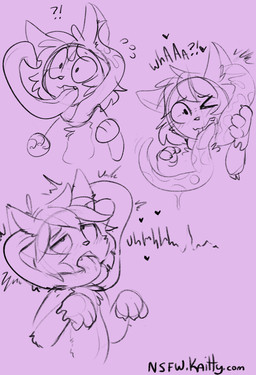 ahegao ambiguous_gender bodily_fluids ear_penetration eyes_rolled_up hair long_tongue looking_pleasured paws penetration pseudo_clothing pseudo_scarf surprised tentacle_in_ear tentacle_penetration tentacle_scarf tentacle_tongue tentacles tongue kaittycat kaitty domestic_cat felid feline felis mammal 2022 hi_res sequence sketch