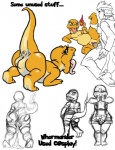 anthro anus bodily_fluids cum duo female fire flaming_tail genital_fluids genitals male orange_body orange_skin plump_labia pussy solo tail josemalvado nintendo pokemon charmander generation_1_pokemon pokemon_(species) reptile scalie monochrome