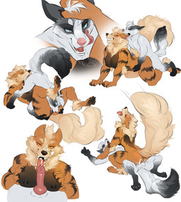 69_position animal_genitalia animal_penis anthro blue_eyes bodily_fluids breasts butt canine_genitalia canine_penis claws cowgirl_position cum cum_on_butt cum_on_face cunnilingus doggystyle duo ejaculation erection female finger_claws fluffy fluffy_tail from_behind_position from_front_position fur genital_fluids genitals gloves_(marking) knot knotted_penis leg_markings licking licking_lips male male/female markings nipples nude nude_anthro nude_female nude_male on_bottom on_top oral orange_body orange_fur pawpads paws penetration penile penile_penetration penis penis_lick red_eyes sex socks_(marking) stripes tail toe_claws tongue tongue_out vaginal vaginal_fluids vulva white_body white_fur yellow_sclera demicoeur nintendo pokemon cammy_(gasaraki2007) arcanine canid canine generation_1_pokemon mammal pokemon_(species) 2026 digital_media_(artwork) hi_res multiple_images