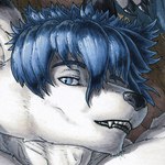 anthro male markers solo djdarkfox arctic_fox canid canine fox mammal true_fox 1:1 marker_(artwork) traditional_media_(artwork)