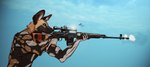 anthro gun male ranged_weapon rifle russian shooting sniper_rifle solo svd weapon african_wild_dog canid canine mammal hi_res