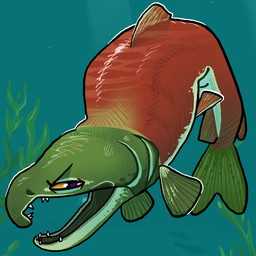 ambiguous_gender dorsal_fin eyebrows feral fin group open_mouth red_body solo_focus tail tail_fin trio underwater water flamingpickle aquatic fish salmon salmonid_(fish) sockeye_salmon 1:1 2025 digital_media_(artwork)