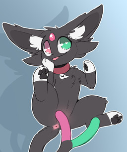 alternate_color anus anus_only butt collar convenient_censorship covering covering_crotch covering_self female feral forked_tail fur hair handpaw heterochromia lying on_back pawpads paws presenting simple_background smile solo spreading tail tail_censorship teasing tongue tongue_out tuft unusual_anatomy unusual_tail backsash nintendo pokemon fan_character milli_(vermimeow) eeveelution espeon generation_2_pokemon mammal pokemon_(species) 2020 digital_media_(artwork) hi_res