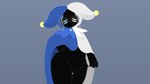 16:9 4_ears 4k absurd_res anthro arthropod bell clothed clothing dark_body digital_media_(artwork) fur hi_res hood insect jester lepidopteran male moth multi_ear simple_background solo sparkothefailure standing thick_thighs widescreen