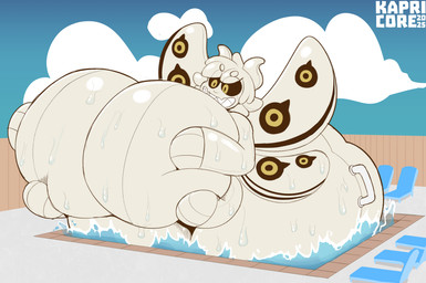 4_arms antenna_hair beach_chair big_breasts black_sclera breasts cloud dripping_wet eyebrows female fence glistening glistening_body hair handles_on_hips happy holding_breast huge_breasts huge_hips hyper hyper_breasts hyper_hips inflatable insect_wings latex_body lepidopteran_wings looking_at_breasts looking_pleasured macro multi_arm multi_limb pool_toy sharp_teeth sky solo swimming_pool teeth wet white_body white_hair white_skin wide_hips wing_pattern wings yellow_eyes kapricore nov_(noveuxa) animate_inanimate arthropod insect lepidopteran living_inflatable moth flat_colors hi_res signature