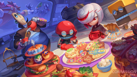 argument artificial_intelligence beverage chili_dog computer computer_monitor container cookie cup cupcake electronics facial_hair female food furniture group hot_dog inside machine male mustache plate sandwich_(food) sitting table tea tea_cup teapot miitara ratchet_and_clank sega sonic_frontiers sonic_the_hedgehog_(series) sony_corporation sony_interactive_entertainment cubot dr._eggman dr._nefarious lawrence_(ratchet_and_clank) orbot sage_(sonic) digital_creature human humanoid mammal robot robot_humanoid 16:9 absurd_res crossover hi_res widescreen