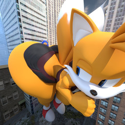 anthro athletic_wear big_butt bodily_fluids bottomwear bubble_butt butt butt_crush city city_background clothing duo embarrassed extreme_size_difference femboy gym_bottomwear gym_shorts huge_butt looking_at_another macro macro_anthro male multicolored_body shorts size_difference squish tail tail_aside thick_thighs trapped trapped_in_butt two_tone_body yellow_body adri164 sega sonic_the_hedgehog_(series) miles_prower sonic_the_hedgehog canid canine eulipotyphlan fox hedgehog mammal 1:1 3d_(artwork) digital_media_(artwork) hi_res