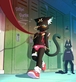 ambiguous_gender anthro areola backpack biped black_body black_fur blush blush_lines bracelet clothing collar duo egg_vibrator embarrassed exhibitionism eye_markings eyebrows facial_markings female first_person_view flat_chested footwear forehead_markings frown fur head_markings inner_ear_fluff jewelry leash leashed_collar leashing_pov looking_at_another looking_at_viewer markings masturbation navel nipples panties public public_exposure public_masturbation red_clothing red_footwear red_panties red_underwear school sex_toy shocked solo_focus tremble_spikes tuft underwear vibrator walking yellow_markings yellow_nipples young young_anthro young_female aas iris_(aas) domestic_cat felid feline felis mammal 2026 alternate_version_at_source hi_res