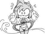 anthro bodily_fluids clothed clothing clothing_lift dress dress_lift embarrassed female gloves handwear panties panty_shot solo sweat sweatdrop thigh_gap thin_thighs underwear wardrobe_malfunction wind wind_lift mario-grant sega sonic_the_hedgehog_(series) amy_rose eulipotyphlan hedgehog mammal 2022 dithering greyscale monochrome