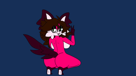 anthro bedroom_eyes big_breasts big_butt breasts butt crouching facial_tuft female fluffy fluffy_ears fluffy_tail hair narrowed_eyes nipples nude pink_body presenting presenting_hindquarters rear_view seductive slim solo tail tuft lord_shad shad_(lord_shad) canid canine canis mammal wolf 16:9 alpha_channel hi_res widescreen