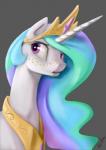 female feral freckles horn solo silfoe friendship_is_magic hasbro my_little_pony mythology princess_celestia_(mlp) equid equine mammal mythological_creature mythological_equine unicorn 2015 hi_res