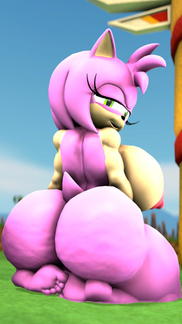 anthro big_breasts big_butt breasts butt cellulite feet female green_hill_zone humanoid_feet looking_at_viewer looking_back muscular muscular_female nude open_mouth plantigrade sitting sitting_on_legs solo thick_thighs rocketspuff kabalmystic_(modeler) sega sonic_the_hedgehog_(series) amy_rose eulipotyphlan hedgehog mammal 3d_(artwork) 9:16 digital_media_(artwork) hi_res